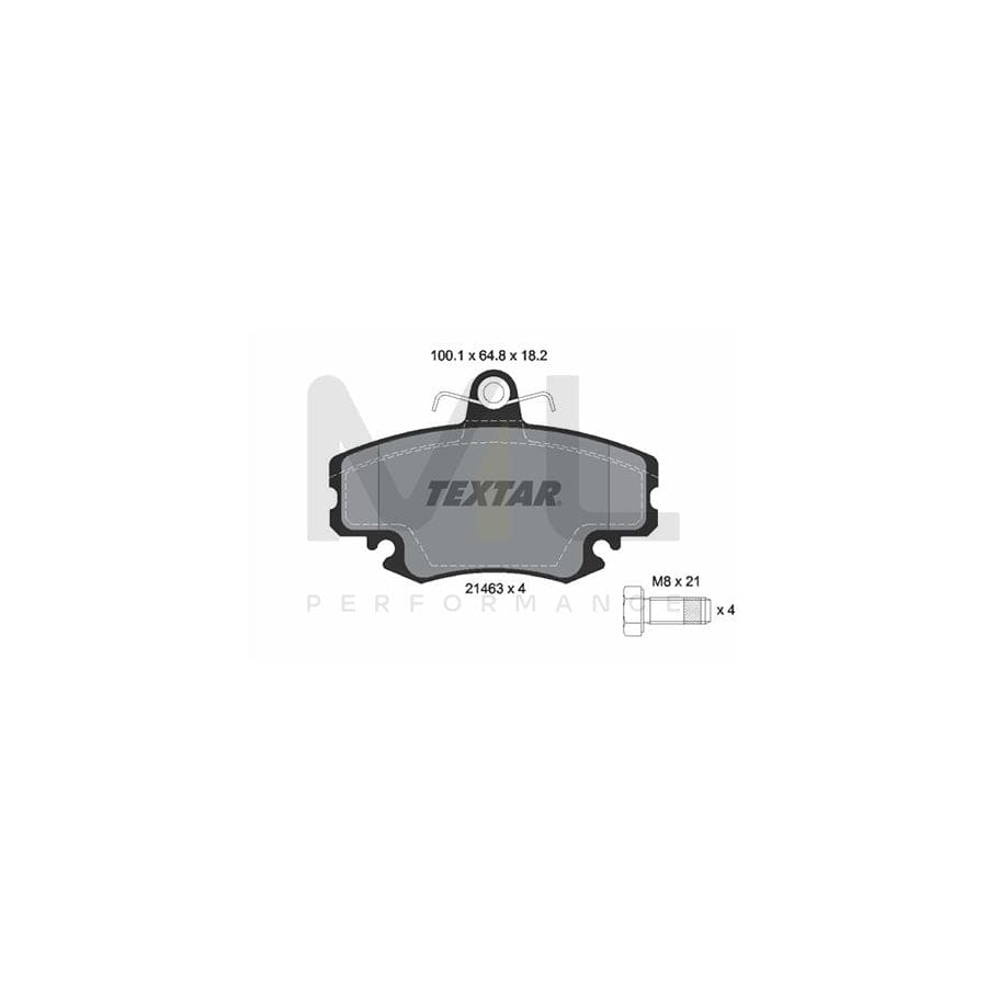 TEXTAR 2146306 Brake pad set not prepared for wear indicator, with brake caliper screws