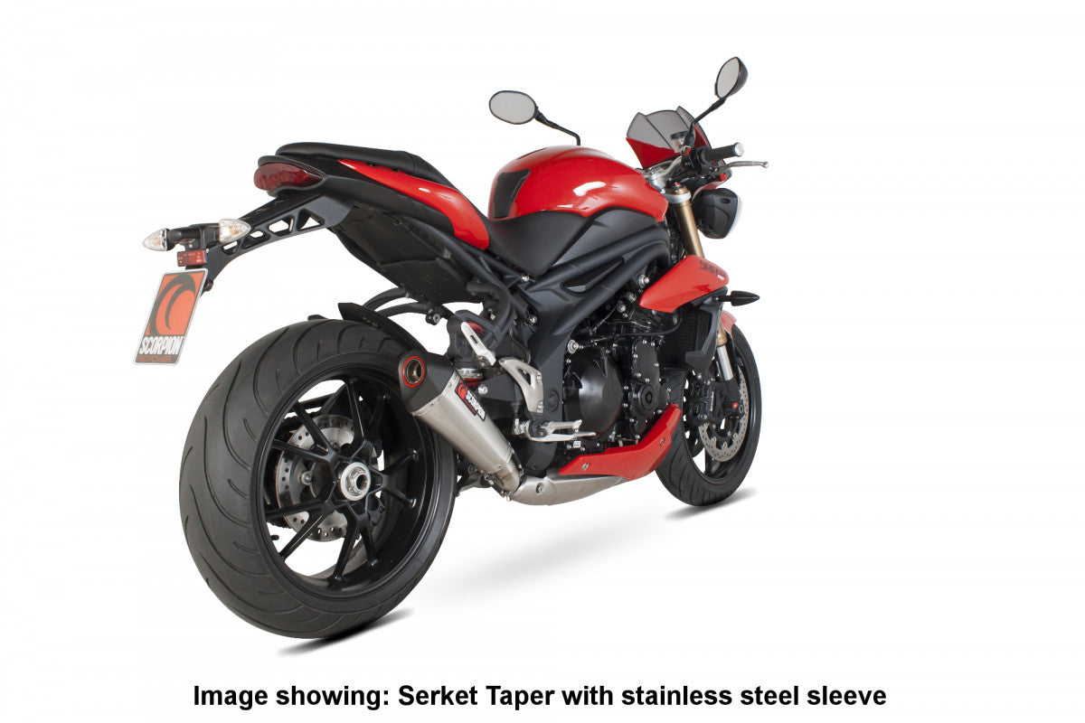 Scorpion RTR70SETEO Triumph Speed Triple 1050 Serket Taper Slip-On Exhaust - Titanium Sleeve