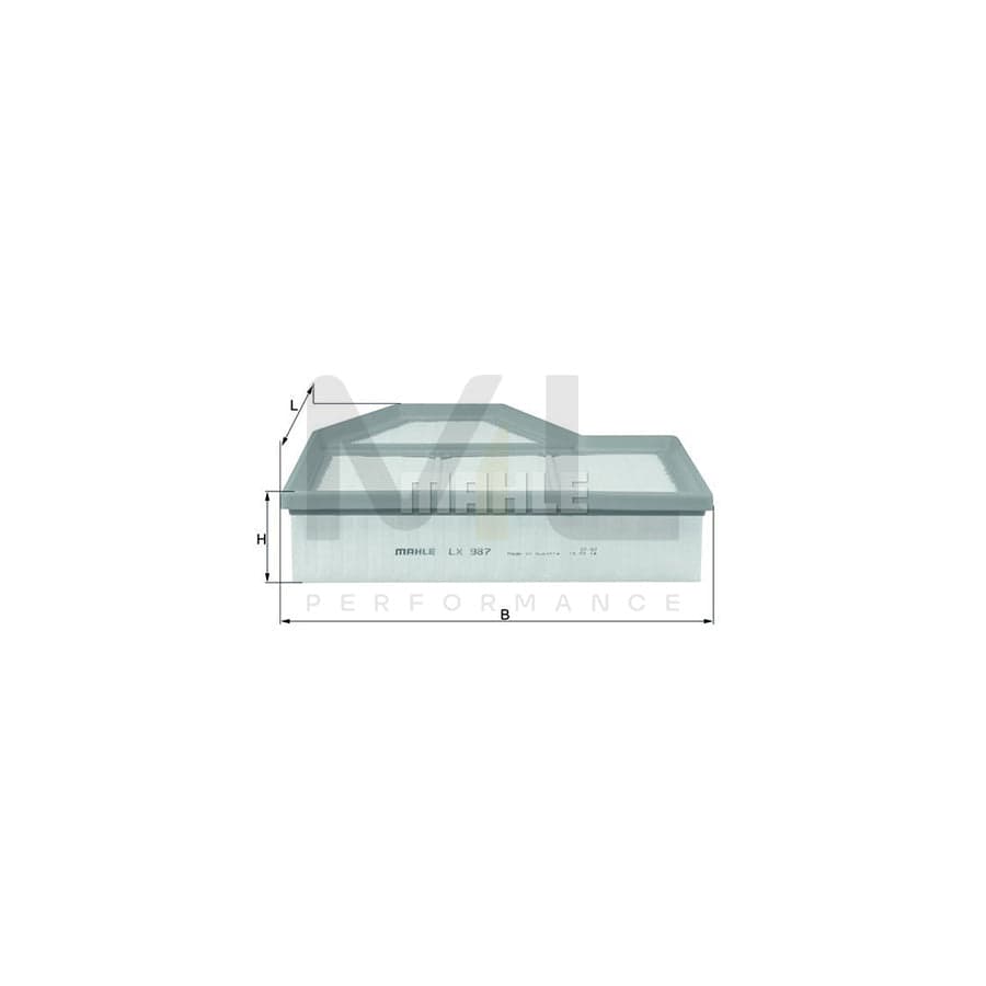 MAHLE ORIGINAL LX 987 Air Filter Filter Insert | Performance Parts DirectCar Parts