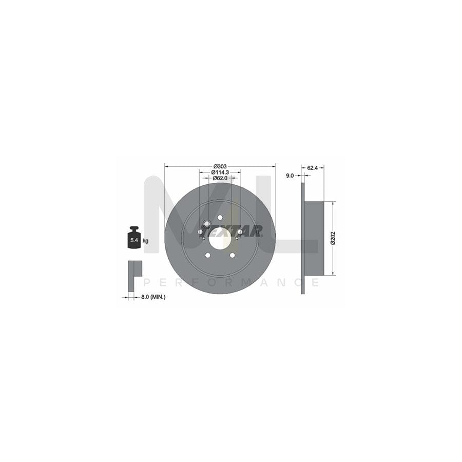 TEXTAR 92144100 Brake Disc Solid, without wheel hub, without wheel studs | Performance Parts Direct Car Parts