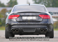 Rieger 00099894 Audi B8 B81 Rear Diffuser for Original Twin Tailpipe Left & Right (A5 & S5) - Carbon-Look
