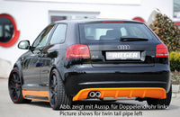 Rieger 00056777 Audi 8P A3 Rear Diffuser for Sport Tailpipe Left & Right -  Matte Black