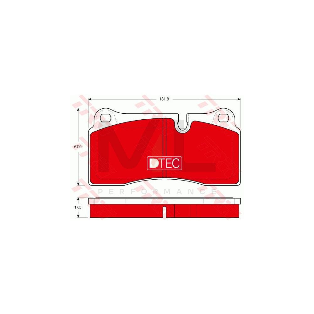 TRW Dtec Cotec Gdb1816Dte Brake Pad Set Prepared For Wear Indicator | Performance Parts Direct Car Parts