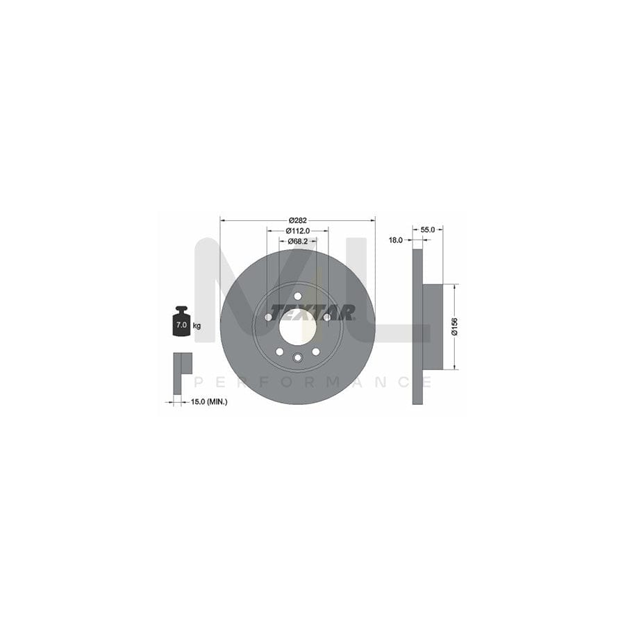 TEXTAR PRO 92083703 Brake Disc Solid, Coated, without wheel hub, without wheel studs | Performance Parts Direct Car Parts