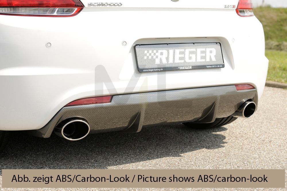 Rieger 00014112 VW 13 Mk3 Scirocco Rear Diffuser for Sport Tailpipe Left & Right -  Matte Black