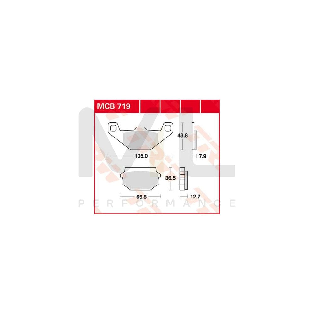 TRW Organic Allround Mcb719 Brake Pad Set | Performance Parts Direct Car Parts