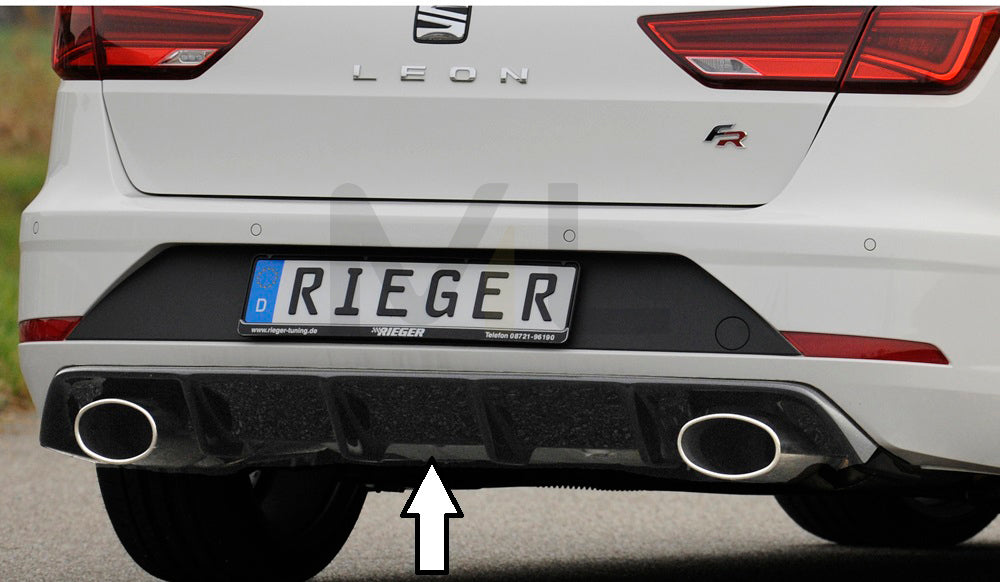 Rieger 00088178 SEAT 5F Leon FR Rear Diffuser for Sport Tailpipe Left & Right - Glossy Black