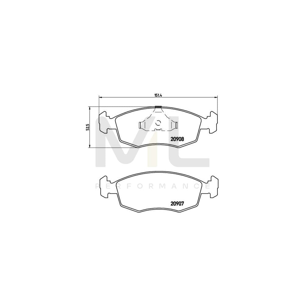 Brembo P 24 019 Brake Pad Set Excl. Wear Warning Contact