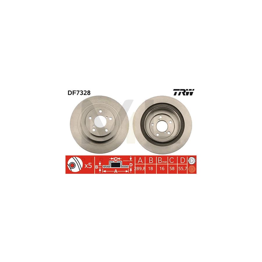 TRW DF7328 Brake Disc Vented, Painted | Performance Parts Direct Car Parts