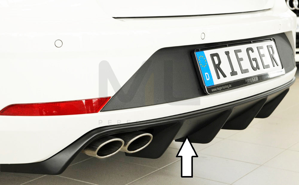 Rieger 00027035 SEAT 5F Leon FR Rear Diffuser for Twin Tailpipe Left -  Matte Black