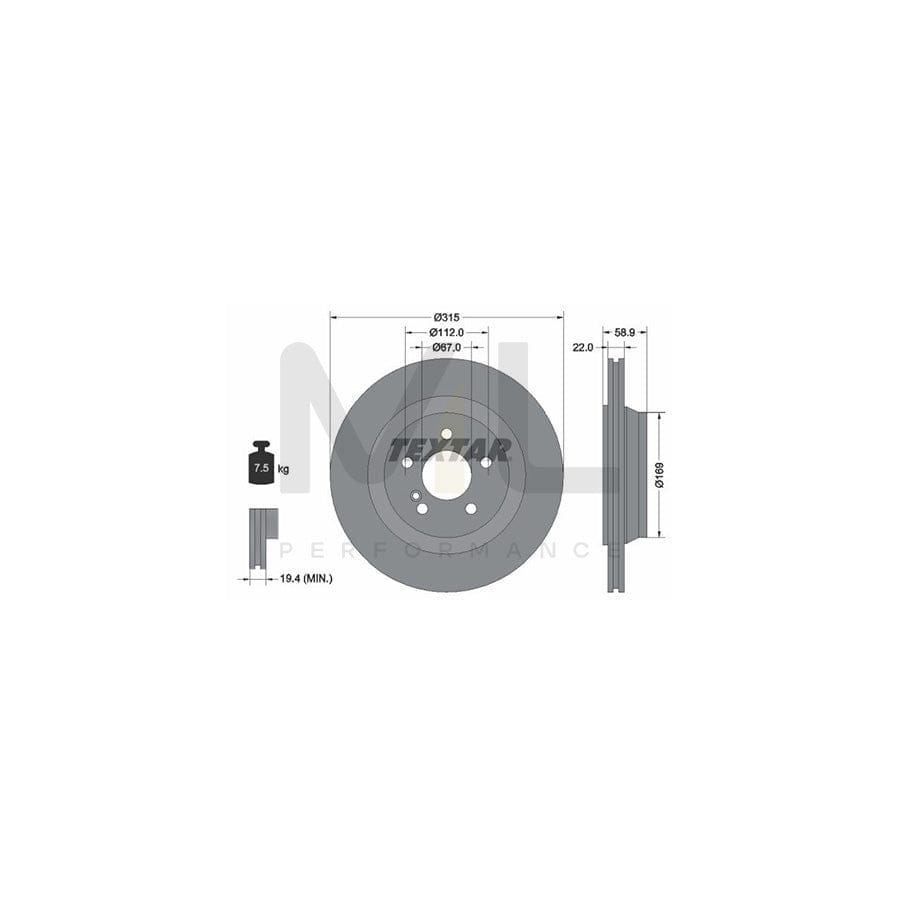 TEXTAR 92109000 Brake Disc suitable for MERCEDES-BENZ S-Class Internally Vented, without wheel hub, without wheel studs | Performance Parts Direct Car Parts