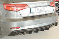 Rieger 00088180 Audi 8V A3 Rear Diffuser for Twin Tailpipe Left - Glossy Black