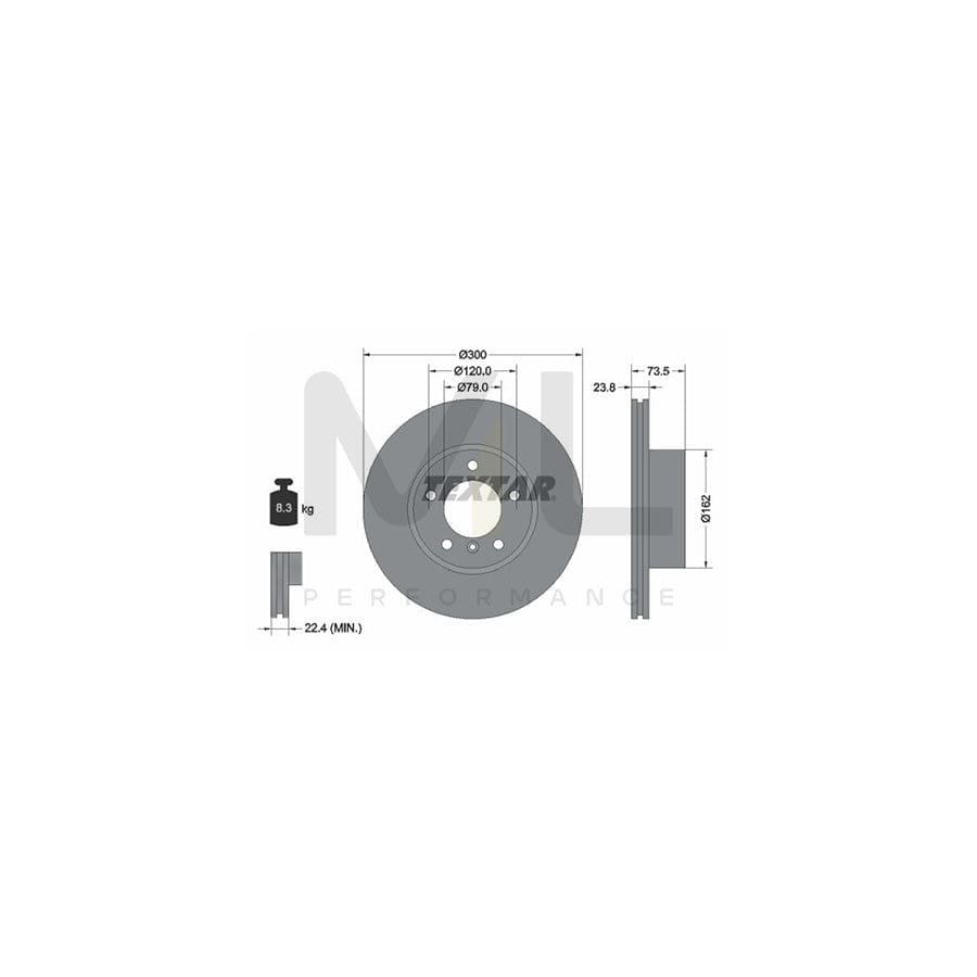 TEXTAR 92137700 Brake Disc Internally Vented, without wheel hub, without wheel studs | Performance Parts Direct Car Parts