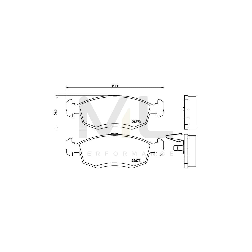 Brembo P 68 039 Brake Pad Set Excl. Wear Warning Contact
