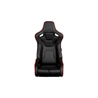 BRAUM Elite-R Series Racing Seats ( Black Leatherette - Red Piping ) – Pair