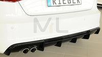 Rieger 00088141 Audi 8V A3 Rear Diffuser for Twin Tailpipe Left - Glossy Black