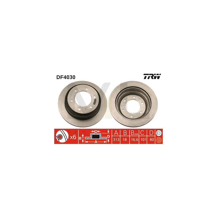 TRW DF4030 Brake Disc Vented, Painted | Performance Parts Direct Car Parts