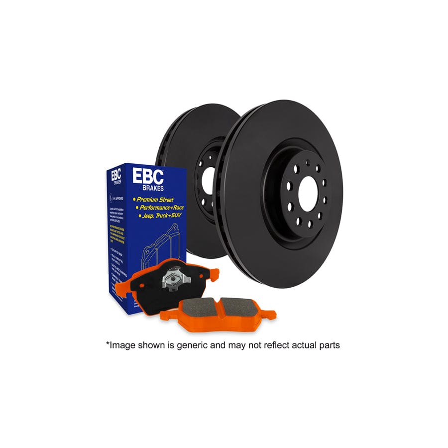 EBC PD05KR242 Mitsubishi Lancer Evo Orangestuff Rear Brake Pad & Plain Disc Kit - Brembo Caliper