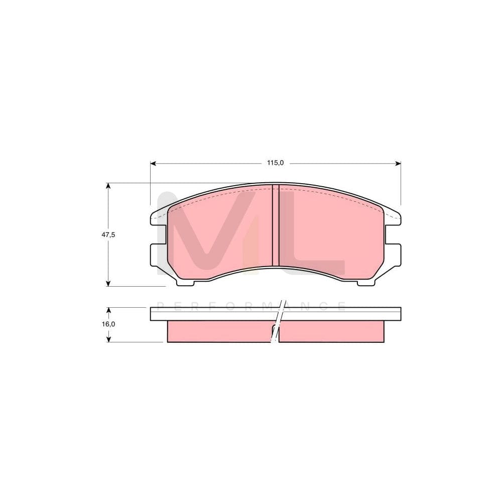 TRW Gdb731 Brake Pad Set Not Prepared For Wear Indicator | Performance Parts Direct Car Parts