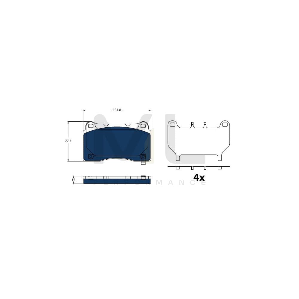 TRW Gdb2198Bte Brake Pad Set With Acoustic Wear Warning, With Accessories | Performance Parts Direct Car Parts