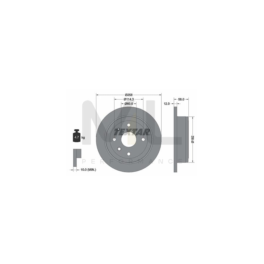 TEXTAR PRO 92269903 Brake Disc Solid, Coated, without wheel hub, without wheel studs | Performance Parts Direct Car Parts
