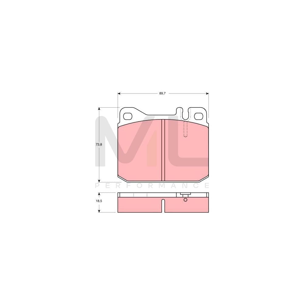 TRW Gdb1103 Brake Pad Set For Vw Lt Prepared For Wear Indicator | Performance Parts Direct Car Parts