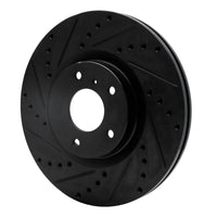 R1 Concepts R1 03-23 Infiniti EX35 Front Left Drilled & Slotted Black Brake Rotor