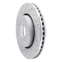 R1 Concepts R1 11-22 Dodge Durango Front Left Drilled & Slotted Silver Brake Rotor