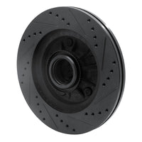 R1 Concepts R1 97-99 Ford F-150 RWD Front Left Drilled & Slotted Black Brake Rotor