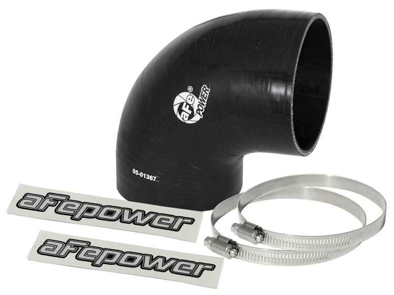 aFe Magnum FORCE Intake Coupling Kit (4 IN ID to 3-4/5 IN ID x 90 Deg.) Elbow Coupler - Black