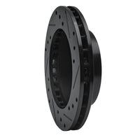 R1 Concepts R1 81-94 Ford Escort Front Left Drilled & Slotted Black Brake Rotor