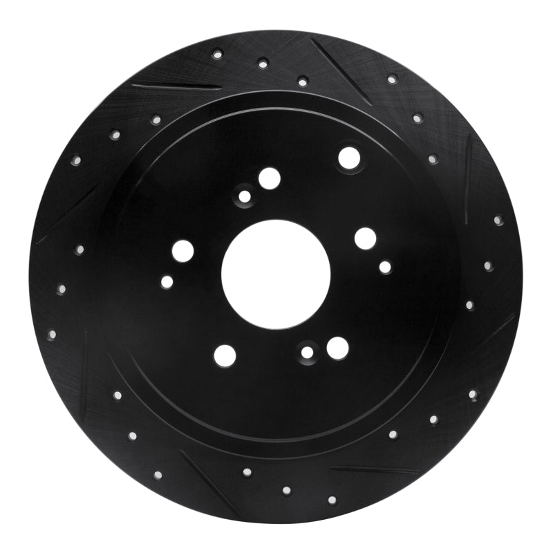 R1 Concepts R1 01-08 Acura MDX Rear Right Drilled & Slotted Black Brake Rotor