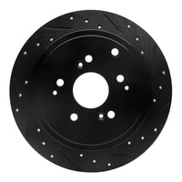 R1 Concepts R1 01-08 Acura MDX Rear Right Drilled & Slotted Black Brake Rotor