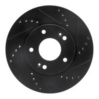 R1 Concepts R1 2011-2025 Hyundai Elantra GT Front Right Drilled & Slotted Black Brake Rotor