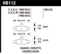 Hawk Performance Hawk 85-97 Chevrolet Camaro w/Rear Disc Brakes/84-96 Chevrolet Corvette DTC-70 Race Rear Brake Pads