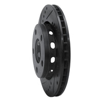 R1 Concepts R1 00-02 Audi S4 Rear Left Drilled & Slotted Black Brake Rotor