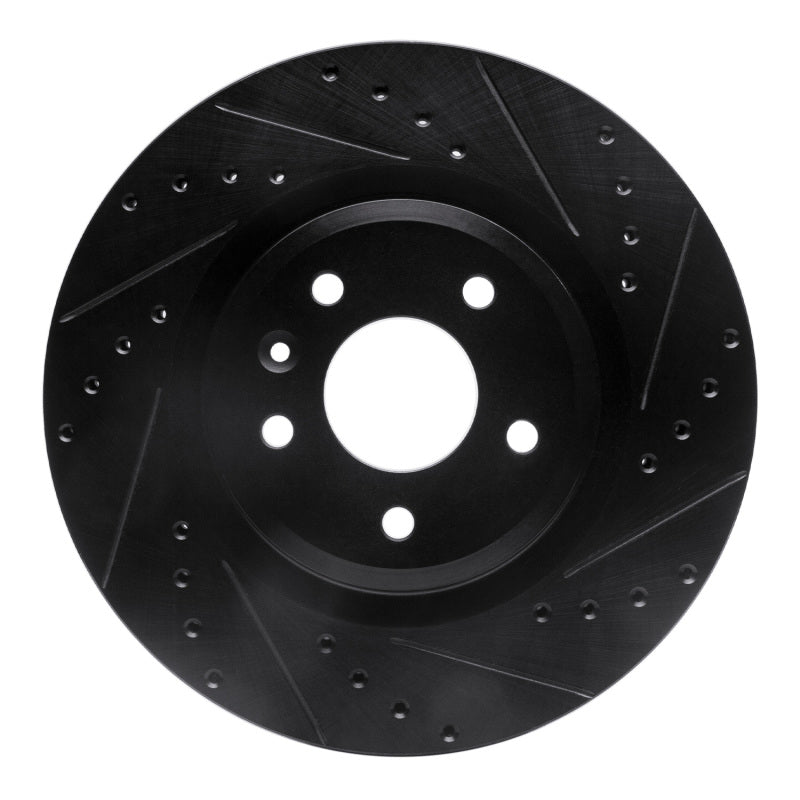 R1 Concepts R1 09-10 Ford Taurus (Excl SHO) Front Right Drilled & Slotted Black Brake Rotor
