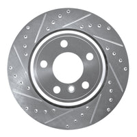R1 Concepts R1 02-06 BMW X5 Rear Left Drilled & Slotted Silver Brake Rotor