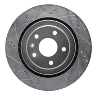 R1 Concepts R1 14-19 Chevrolet Corvette Rear Left Drilled & Slotted Silver Brake Rotor