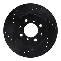 R1 Concepts R1 88-91 Honda Prelude Front Left Drilled & Slotted Black Brake Rotor