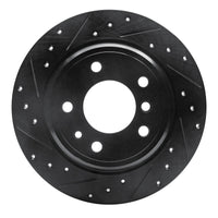 R1 Concepts R1 89-95 BMW 530I Rear Left Drilled & Slotted Black Brake Rotor