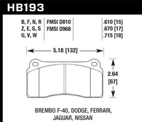 Hawk Performance Hawk Rotora FC4 DTC-70 Race Brake Pads