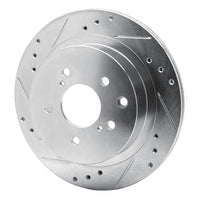 R1 Concepts R1 89-96 Nissan 300ZX Turbo Rear Left Drilled & Slotted Silver Brake Rotor