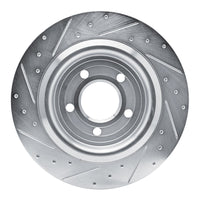 R1 Concepts R1 20-25 Ford Mustang Rear Right Drilled & Slotted Silver Brake Rotor