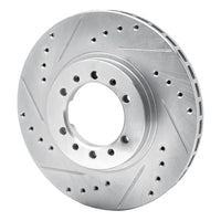 R1 Concepts R1 90-04 Mitsubishi Montero Front Left Drilled & Slotted Silver Brake Rotor