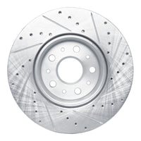 R1 Concepts R1 14-20 Cadillac CT6 Front Left Drilled & Slotted Silver Brake Rotor