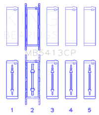 King Engine Bearings Opel LNF/LSJ/L42/61/Z22SE Crankshaft Main Bearing Set (Set of 5)