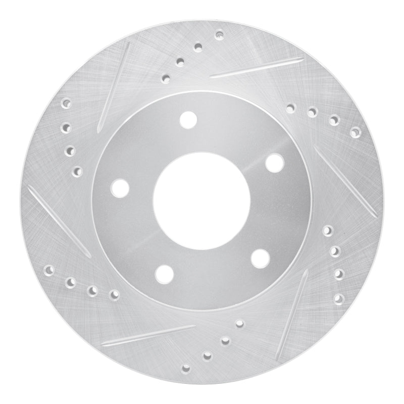 R1 Concepts R1 1997-2005 Chevrolet Blazer Front Left Drilled & Slotted Silver Brake Rotor