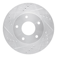 R1 Concepts R1 1997-2005 Chevrolet Blazer Front Left Drilled & Slotted Silver Brake Rotor