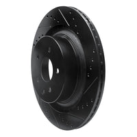R1 Concepts R1 08-25 Infiniti Q60 Rear Right Drilled & Slotted Black Brake Rotor